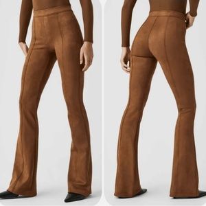Spanx faux suede flare pants
